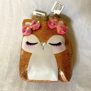 Claire's Sparkling Gold Coin Purse With Bow Accents